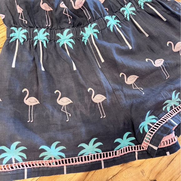 Country Road Girls Size 8 Playsuit - Grey with Flamingos & Palm Trees - Picture 6 of 7